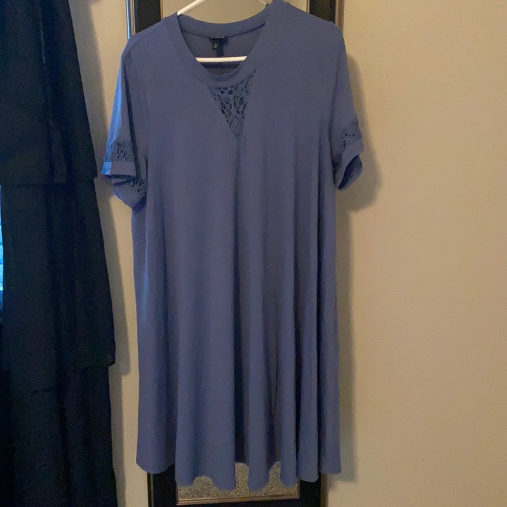 plus size blue lacy dress